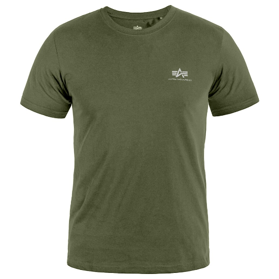 Koszulka Alpha Industries Basic Small Logo Dark Olive