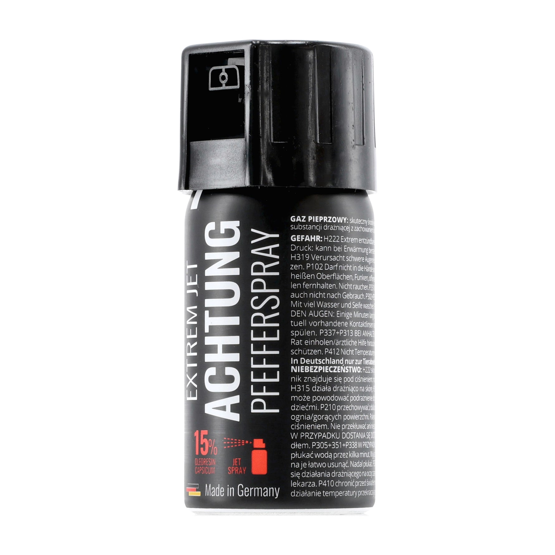 Gaz pieprzowy Achtung eXtrem Jet 15% OC 40 ml + 2 chusteczki dekontaminacyjne