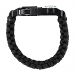 Bransoletka M-Tac Paracord z Krzesiwem, Kompasem i Gwizdkiem, czarny