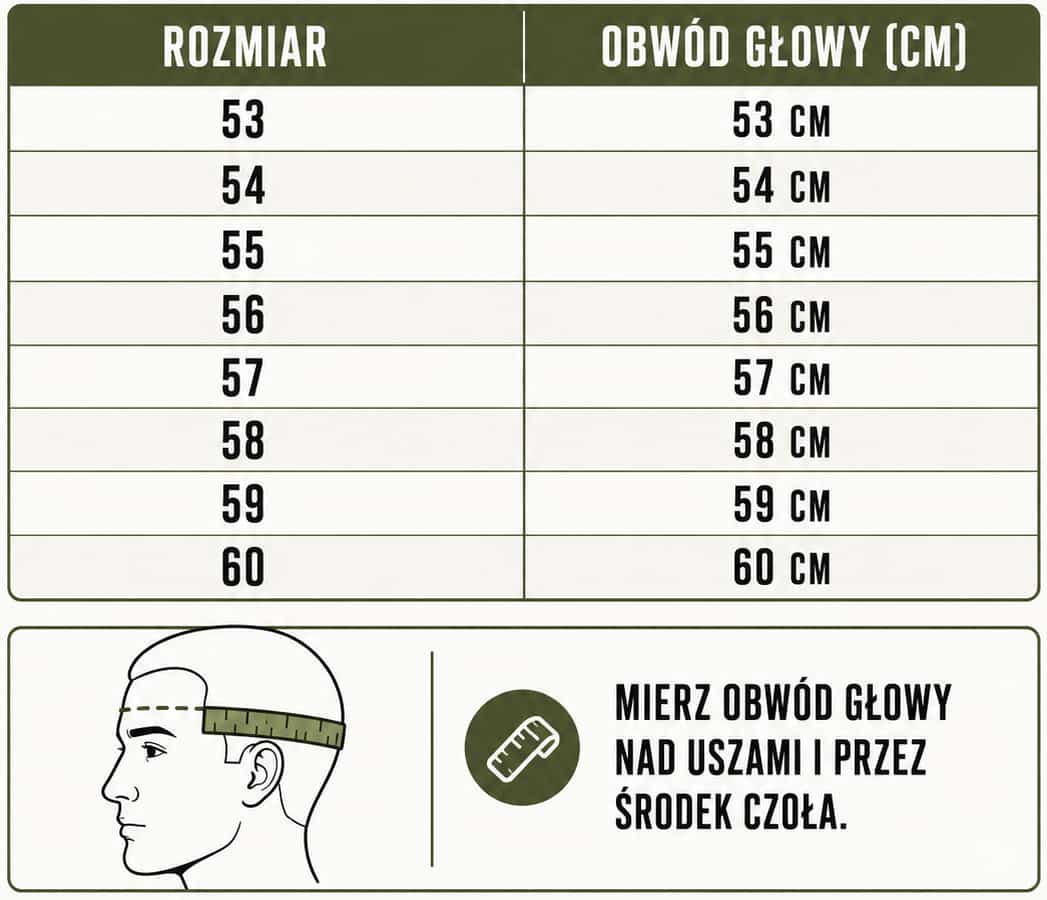 Tabela rozmiarów Rogatywka polowa wz.89 Puma – Wojsko Polskie