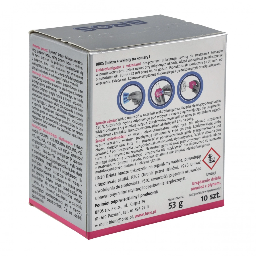 Bros Elektro + płyn na komary dla dzieci od 1 roku (elektrofumigator + 10 wkładów)