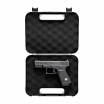 Kufer na pistolet Megaline 24,5x17,8x3,9 cm czarny z czarnymi klamrami