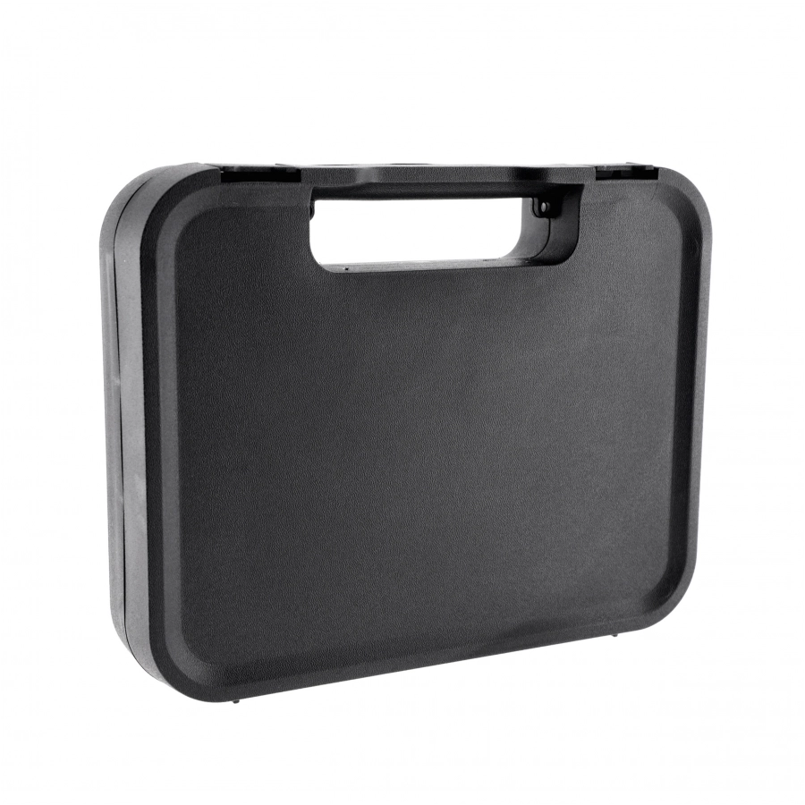 Kufer na pistolet Megaline 24,5x17,8x3,9 cm czarny z czarnymi klamrami