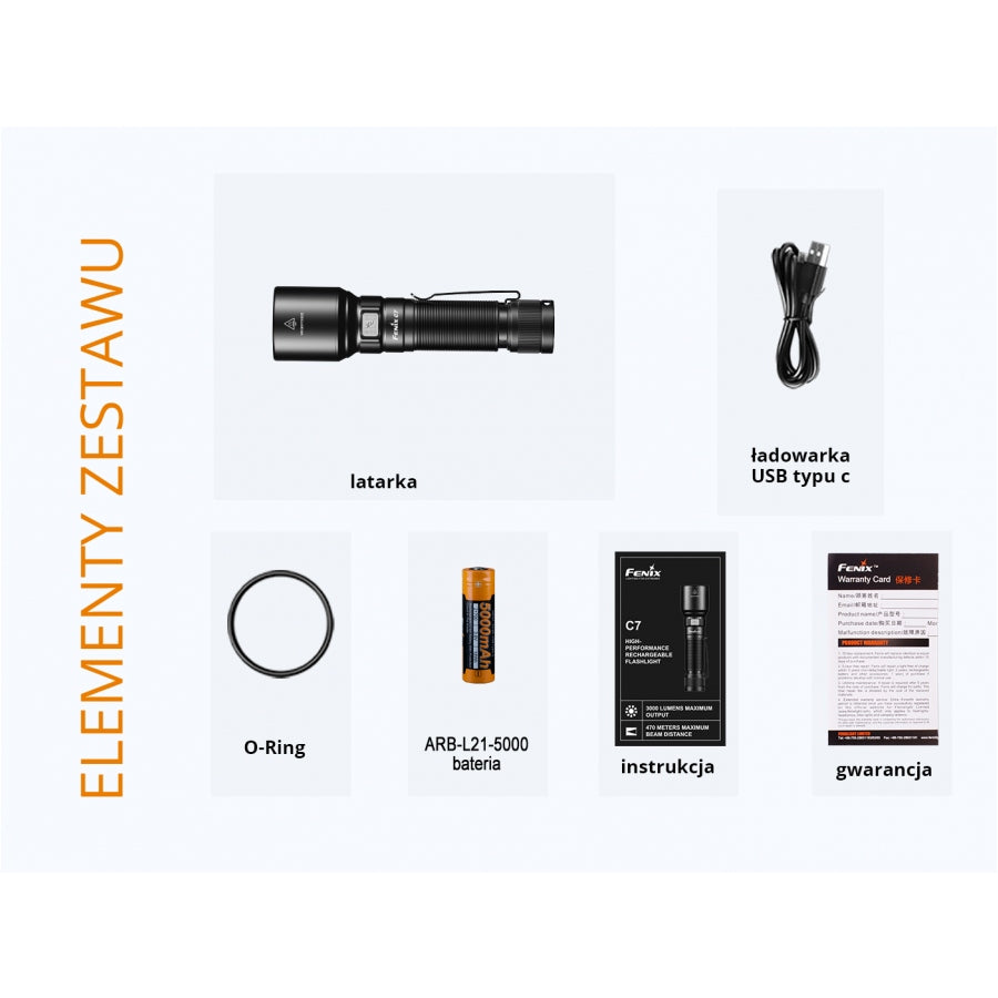 Latarka LED Fenix C7 - Czarna