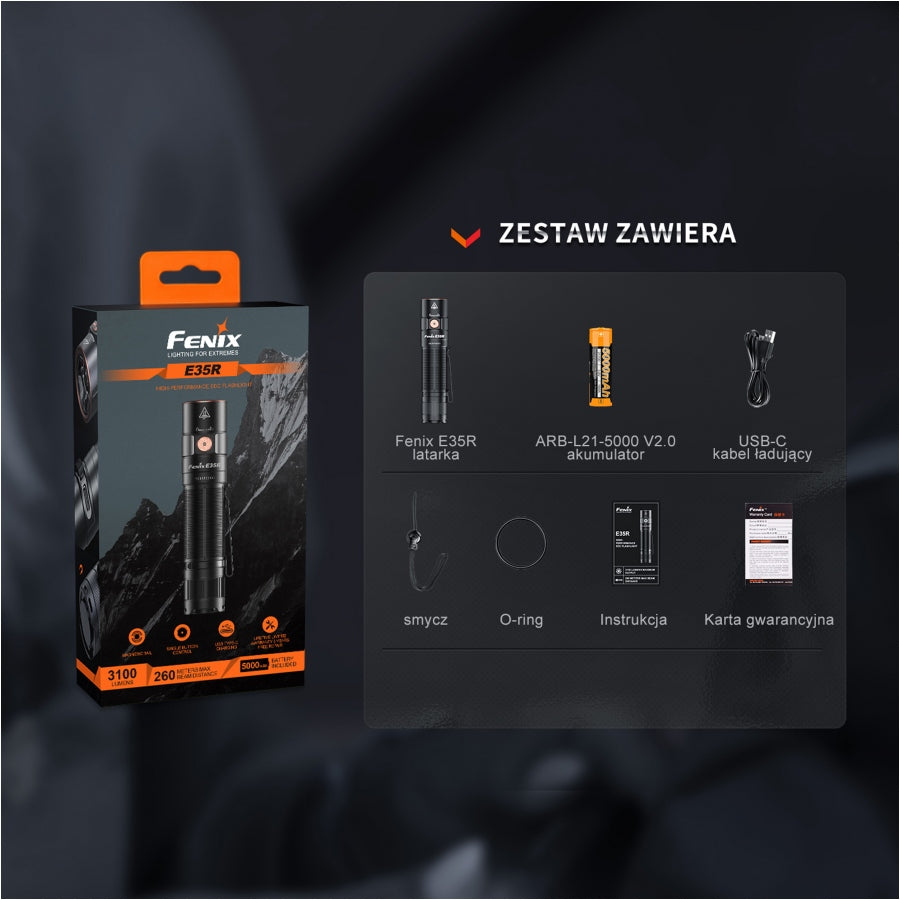 Latarka EDC Fenix E35R 3100 Lm USB-C Kompaktowa Moc