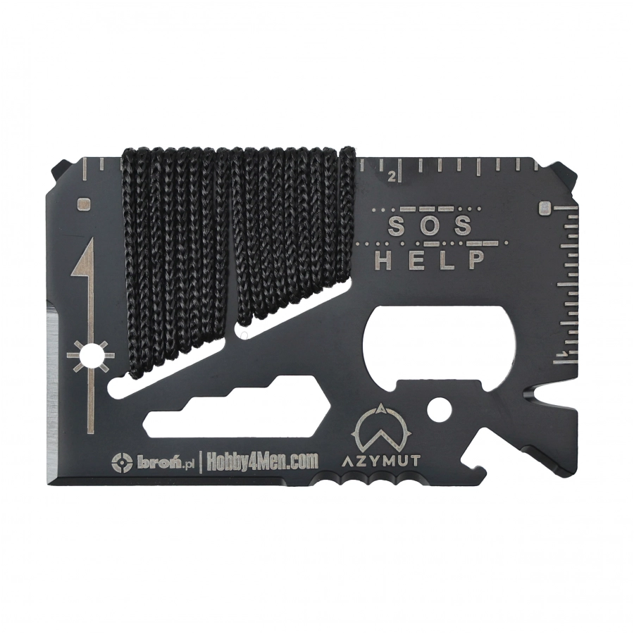 Azymut Tool Card — karta survivalowa, multitool w etui