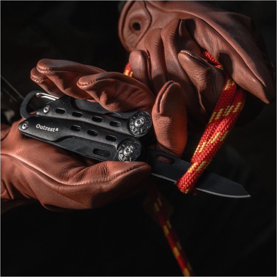 Outrest Trekker — multitool 8 narzędzi czarny