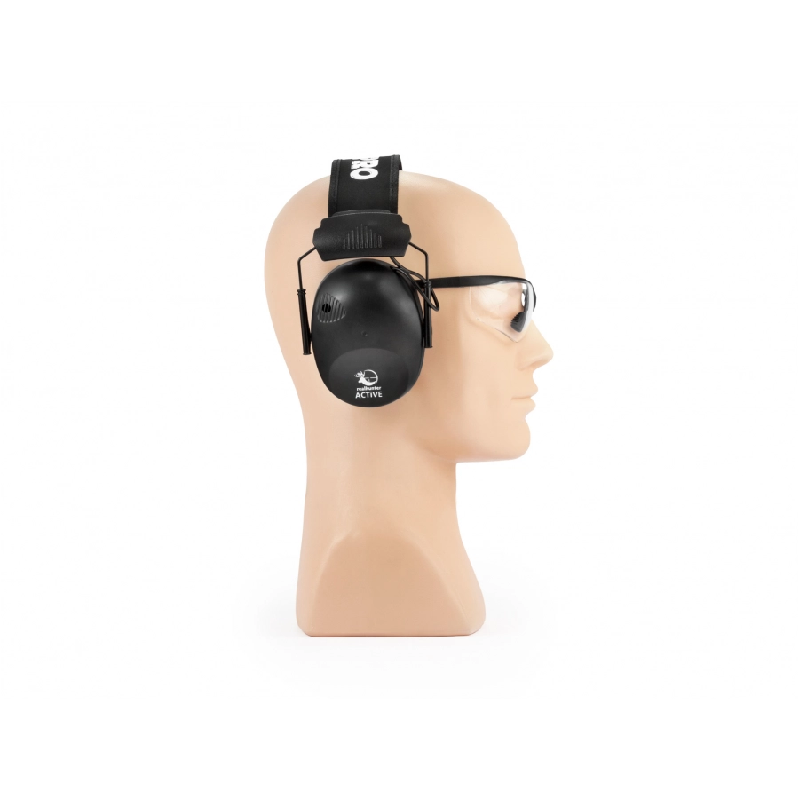 Ochronniki słuchu aktywne RealHunter ACTiVE Pro czarne + okulary
