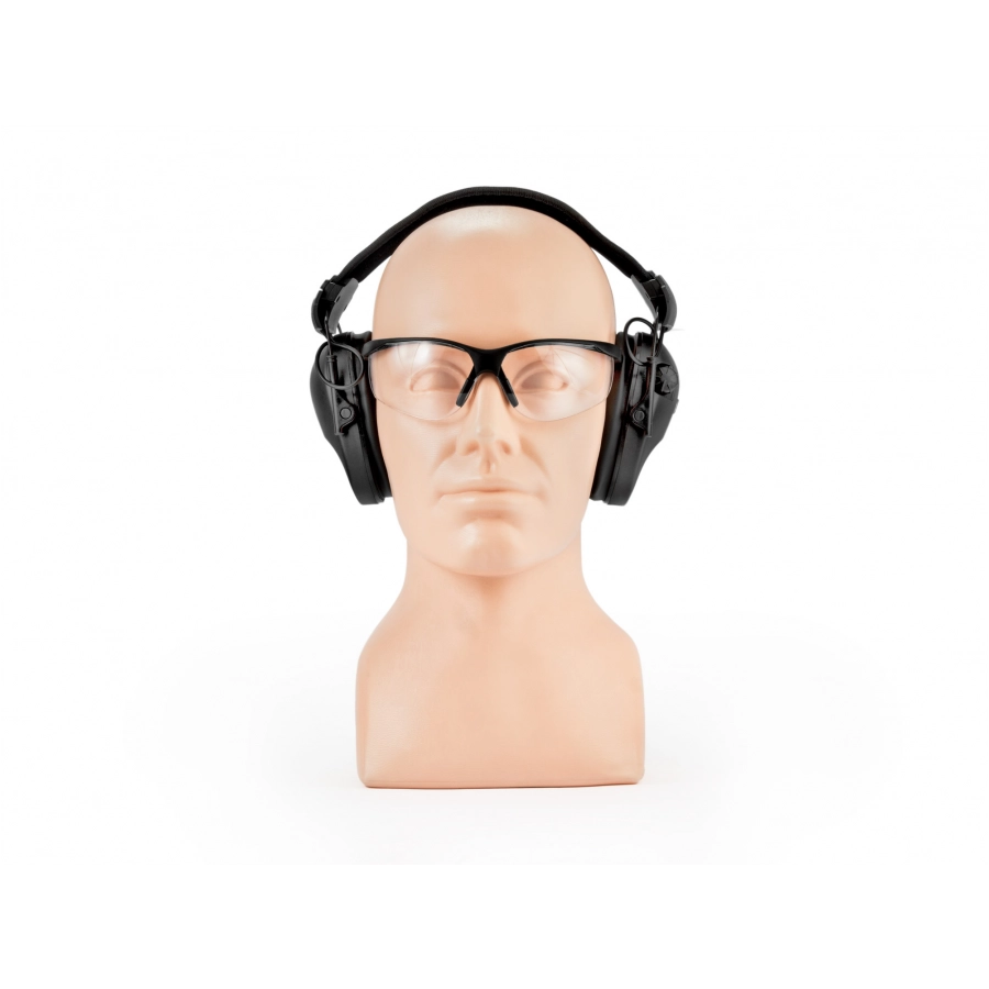 Ochronniki słuchu aktywne RealHunter ACTiVE Pro czarne + okulary
