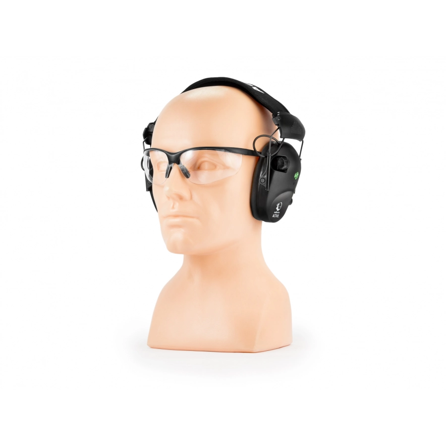 Ochronniki słuchu aktywne RealHunter ACTiVE Pro czarne + okulary