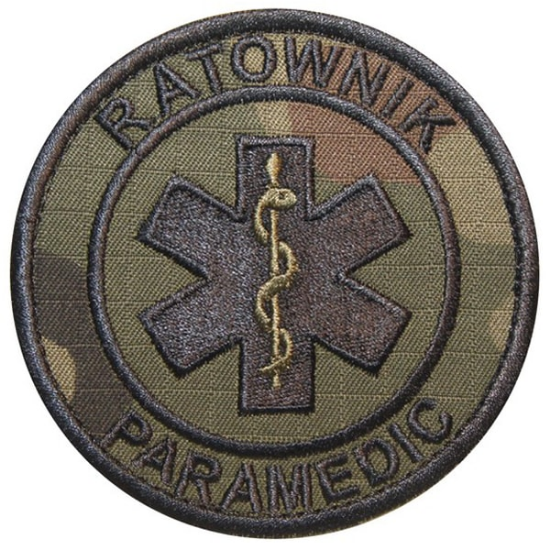 Naszywka Haftowana Ratownik Paramedic Khaki Rip-Stop