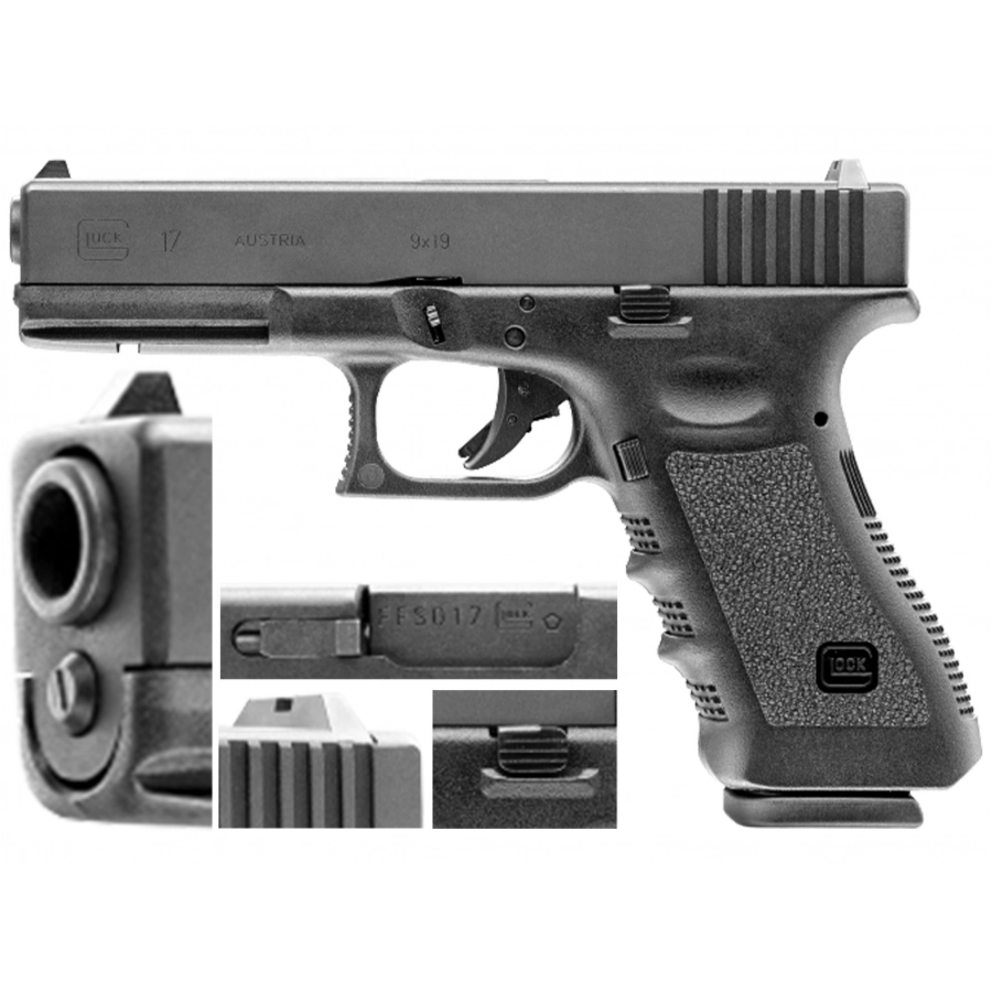 Replika pistoletu ASG Glock 17 6 mm Green Gas 23 naboje