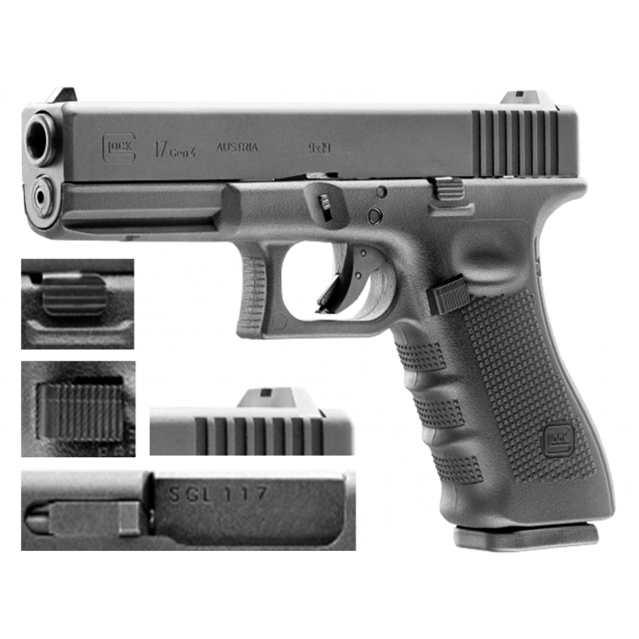 Glock 17 Gen.4 - replika ASG 6 mm Green Gas czarny