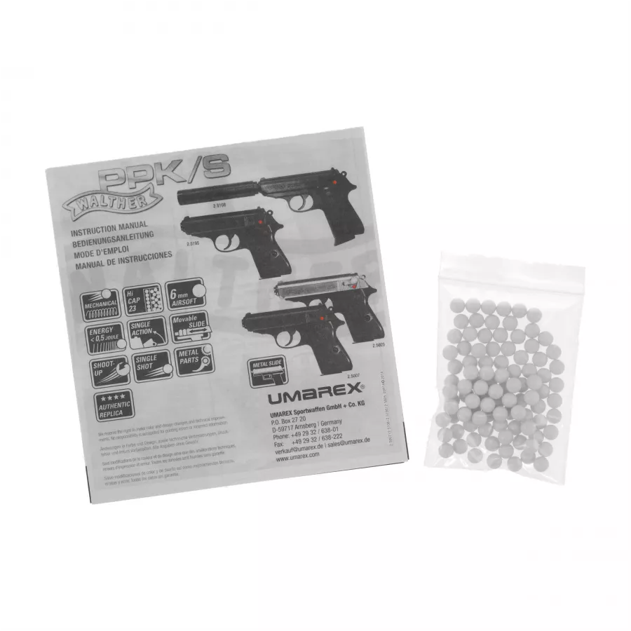 Walther PPK/S 6 mm — sprężynowa replika pistoletu ASG