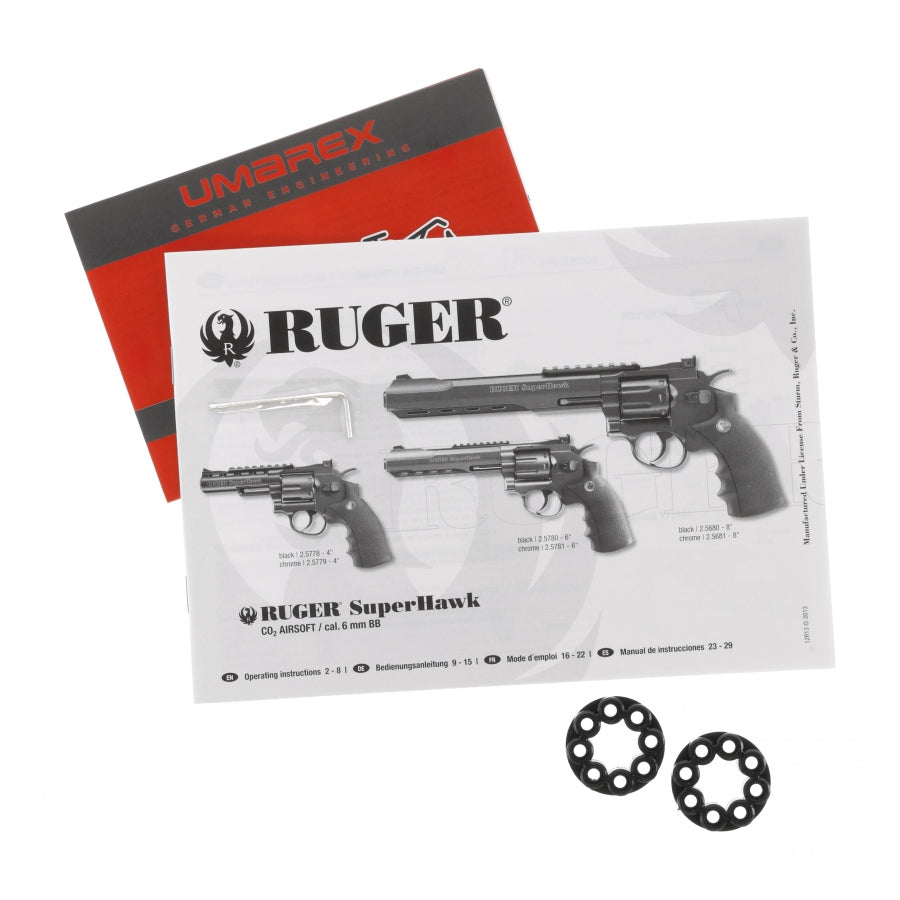 Rewolwer ASG Ruger Superhawk 8" CO2 6 mm Silver