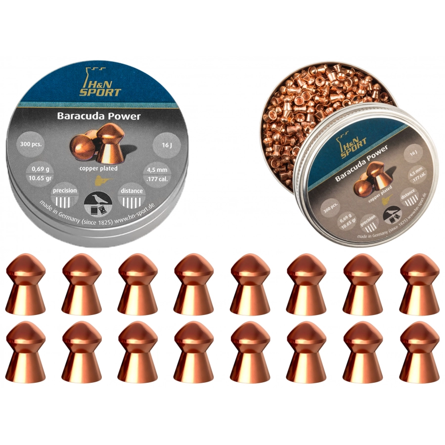 Śrut diabolo H&N Baracuda Power 4,5 mm 300 szt.