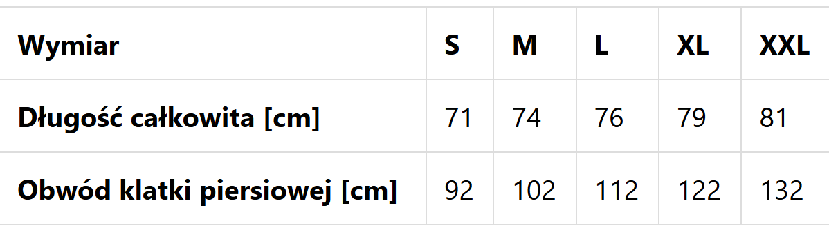 Tabela rozmiarów Koszulka TigerWood AK47 Czarna