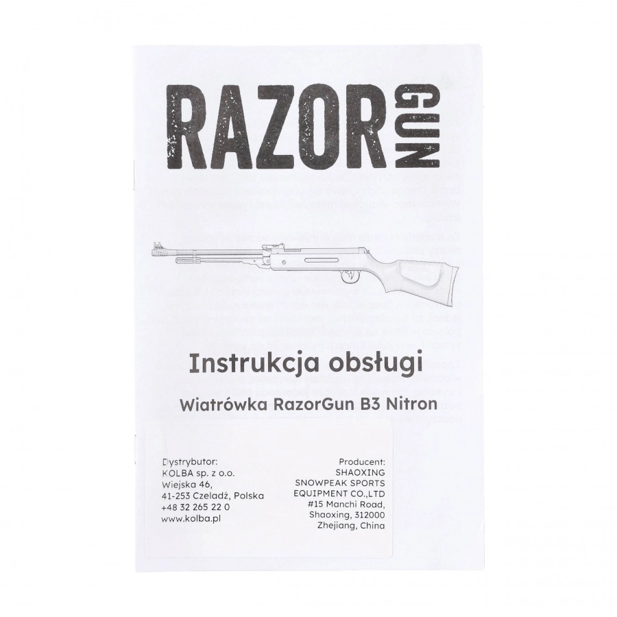 Wiatrówka RGun B3 Nitron 4,5 mm sprężyna gazowa