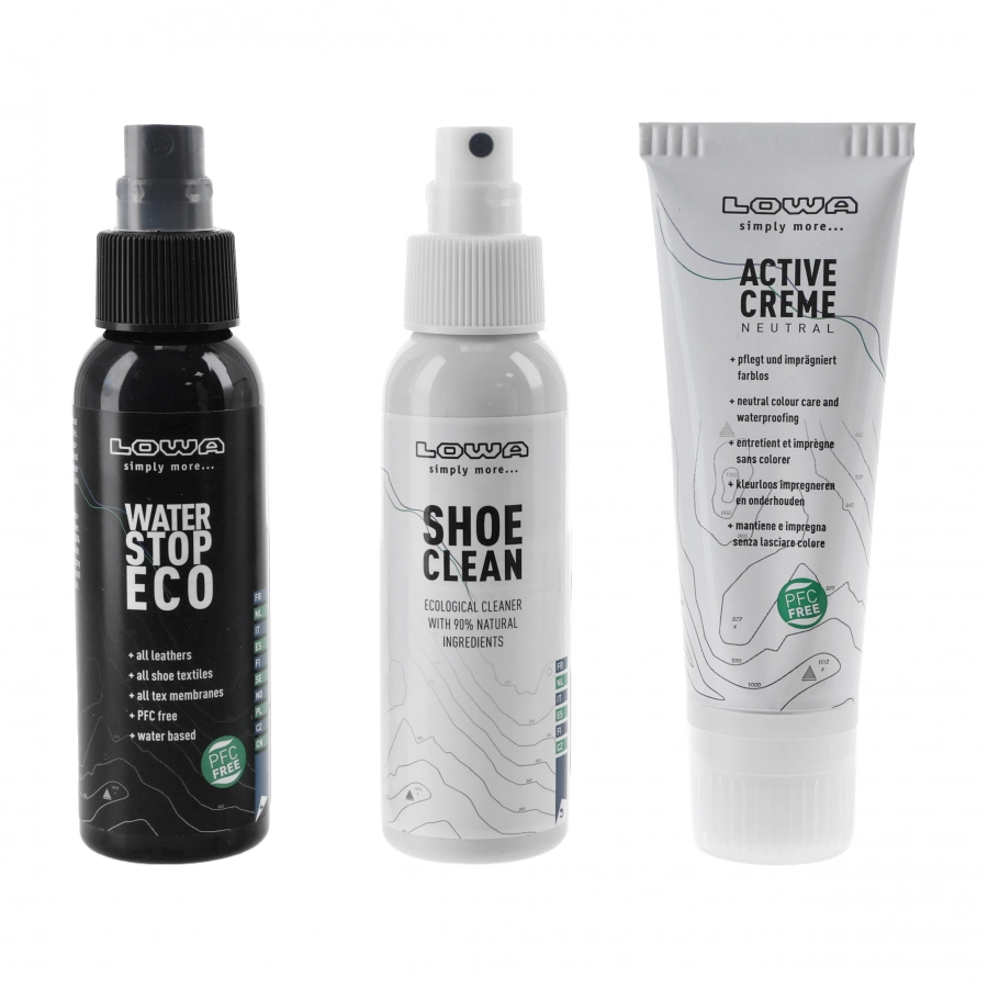 LOWA Care Set Eco — zestaw do pielęgnacji obuwia (100 ml + 75 ml + 100 ml)